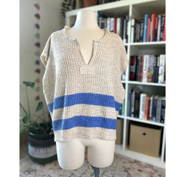 ILLA ILLA Jackets & Blazers - NWT Illa Illa Relaxed Fit Sweater Vest Blue Stripe Preppy Hipster Indie Size M